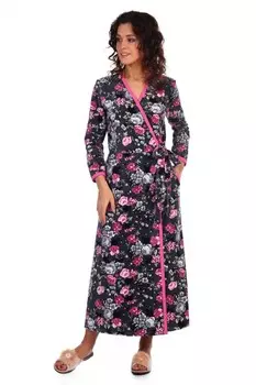 Халат велюровый Соломея (розы) рр