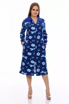Халат велюровый Стрекоза (голубые цветы)