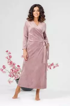 Халат велюровый Теброна (сухая роза)