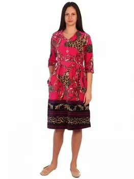 Халат велюровый Вензеля (малиновый)