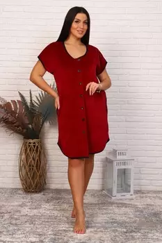 Халат велюровый Виктория (бордовый)