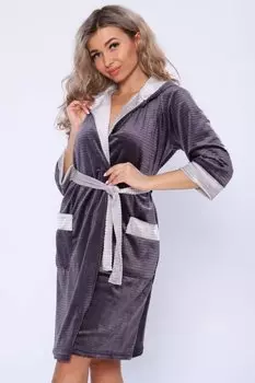 Халат велюровый Жадид (серый)