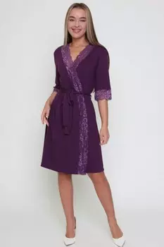 Халат вискозный Алена (баклажановый)