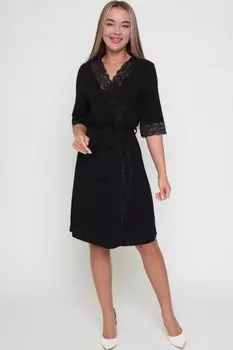 Халат вискозный Алена (черный)