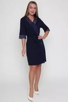 Халат вискозный Алена (синий)