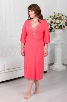 Халат вискозный Индира (коралловый)