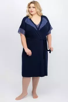 Халат вискозный Пенни (темно-синий)