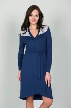 Халат вискозный Присцилла (индиго)