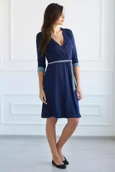 Халат вискозный Салина (темно-синий)