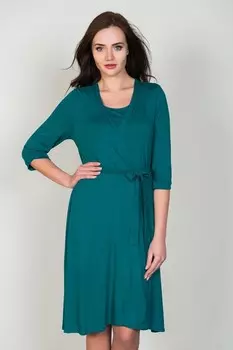 Халат вискозный Тея (изумрудный)