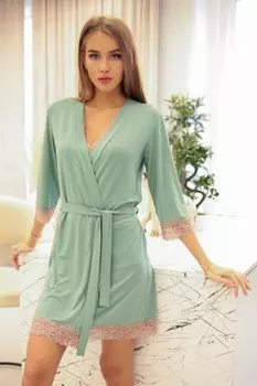 Халат вискозный Тереза (оливковый)