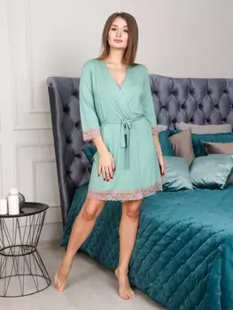 Халат вискозный Тереза (оливковый) рр