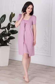 Халат вискозный Валерия (пепельная роза)