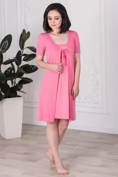 Халат вискозный Валерия (розовый)