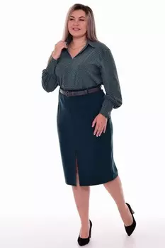 Юбка трикотажная Гелика (изумрудная)