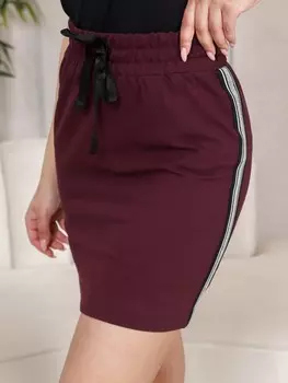 Юбка трикотажная Венсанта (бордовая)