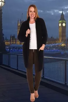 Кардиган вязаный Инга (черный)