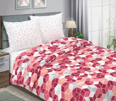 Комплект из бязи 1,5-спальный Мозаика (красный)