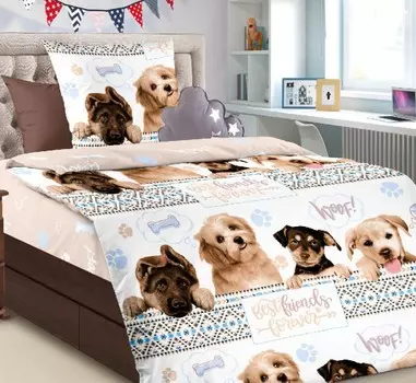 Комплект из бязи 1,5-спальный Лучший друг