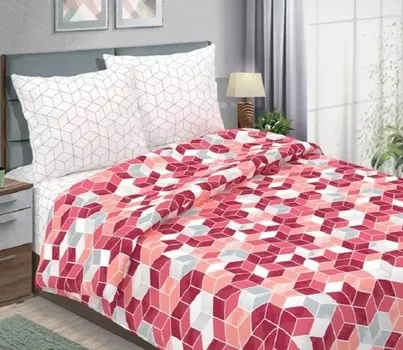 Комплект из бязи 1,5-спальный Мозаика (красный) зк