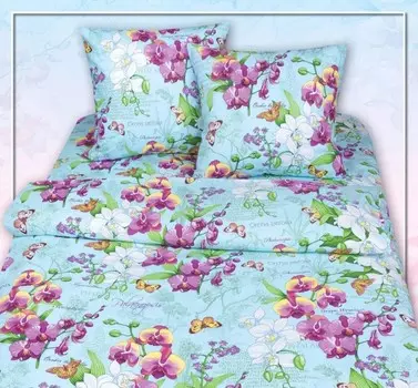 Комплект из бязи 2 сп. европростынь Цветущая орхидея