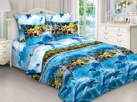 Комплект из бязи 2 сп. европростынь Дельфин зк