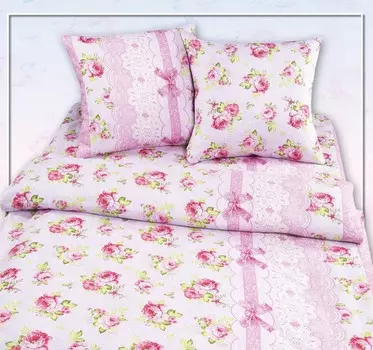 Комплект из бязи 2 сп. европростынь Лолита (розовый)