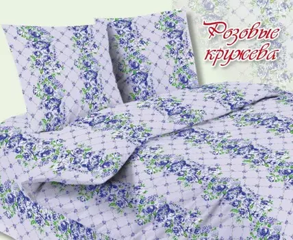 Комплект из бязи 2 сп. европростынь Розовые кружева (сиреневый)