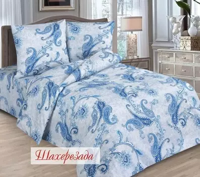 Комплект из бязи 2 сп. европростынь Шахерезада (голубой)