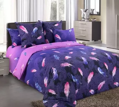 Комплект из бязи 2-спальный Дуновение (фиолетовый) зк