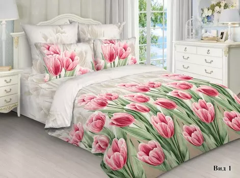 Комплект из бязи 2-спальный Тюльпаны зк