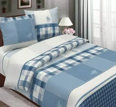 Комплект из бязи евро Поло (синий)