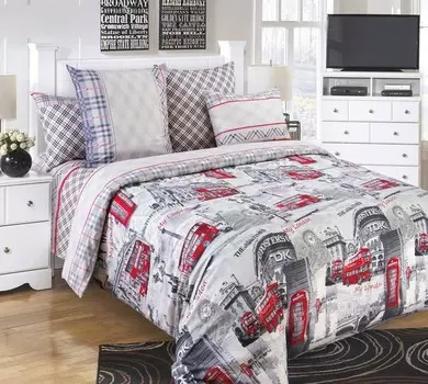 Комплект из перкаля 2 сп. европростынь Лондон