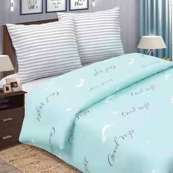 Комплект из поплина 1,5-спальный Гуд найт (мятный)