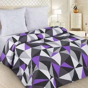 Комплект из поплина 1,5-спальный Мозаика (фиолетовый) зк