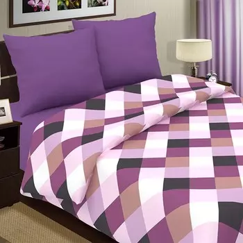 Комплект из поплина 2 сп. европростынь Арманд (черничный)