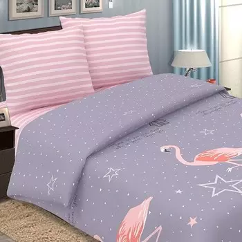 Комплект из поплина 2 сп. европростынь Фламингос от