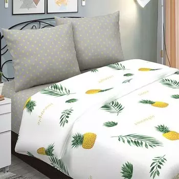 Комплект из поплина 2 сп. европростынь Пинаколада (белый) от