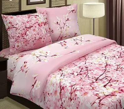 Комплект из поплина 2-спальный Сакура (розовый)