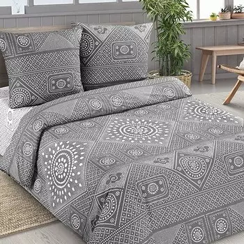 Комплект из поплина семейный Узор (серый)