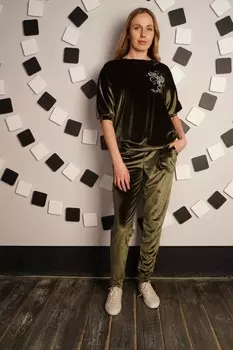 Костюм бархатный Тамика (хаки)