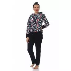 Костюм трикотажный Делма (красные цветы)