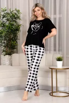 Костюм трикотажный Хеллен (черно-белый)