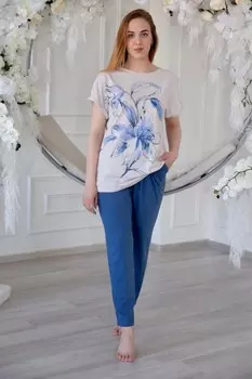 Костюм трикотажный Элина (цветы) рр