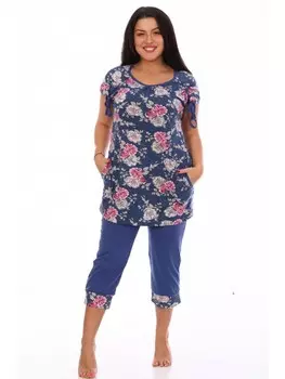 Костюм трикотажный Катя (розовые цветы) рр