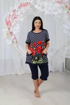 Костюм трикотажный Киара (маки) рр