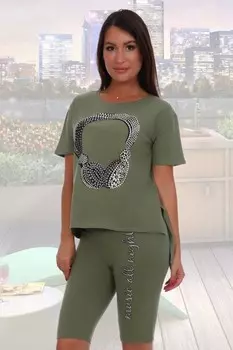 Костюм трикотажный Музыка (хаки) рр