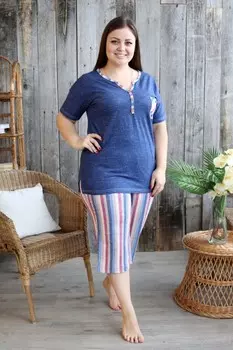 Костюм трикотажный Николета (джинс) рр