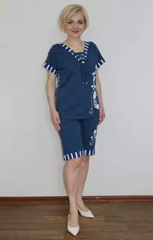 Костюм трикотажный Птички (темно-синий) от