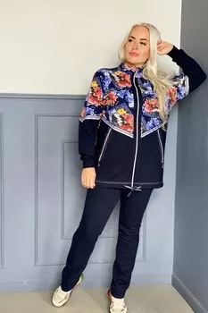 Костюм трикотажный Тасфия (синие цветы) рр